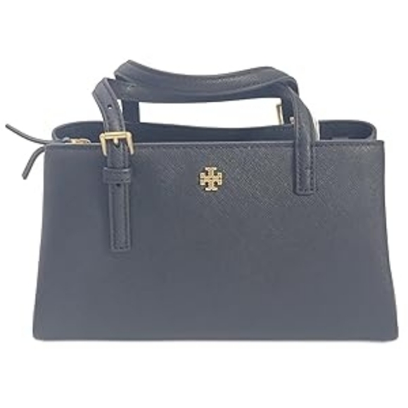 Tory Burch Emerson Black W/Gold Hardware Saffiano Leather Women's Mini Tote Bag - Picture 3 of 5